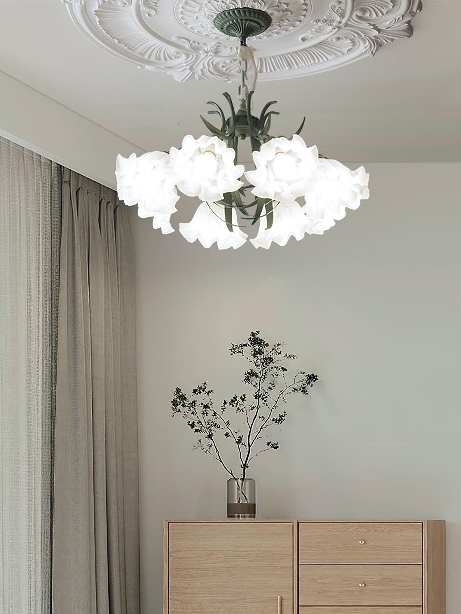 Lustra Kronleuchter Blume mit Blütenblättern und Blättern-Letslighting