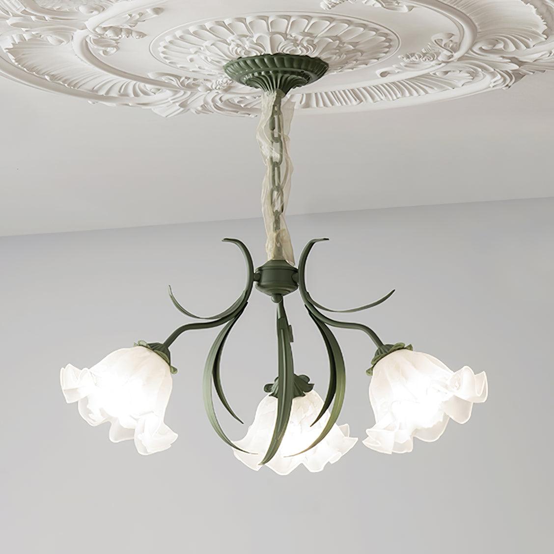 Lustra Kronleuchter Blume mit Blütenblättern und Blättern-Letslighting