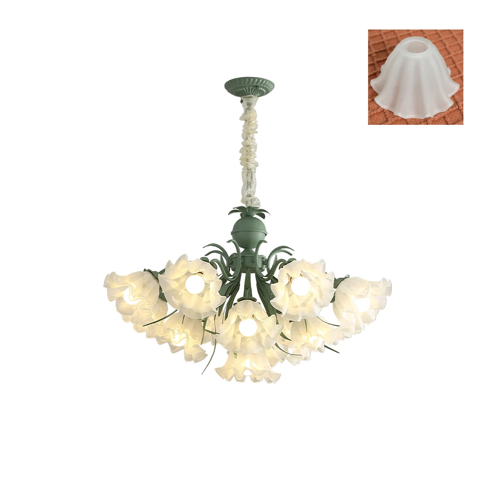 Lustra Kronleuchter Blume mit Blütenblättern und Blättern-Letslighting