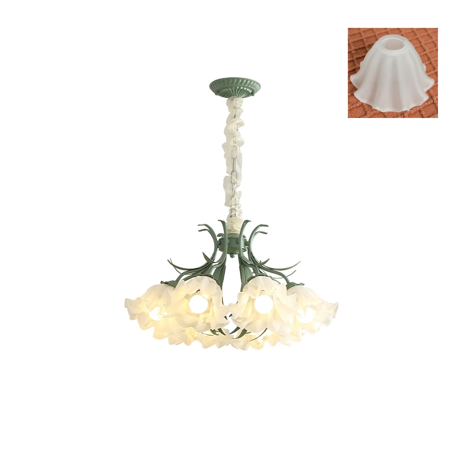 Lustra Kronleuchter Blume mit Blütenblättern und Blättern-Letslighting