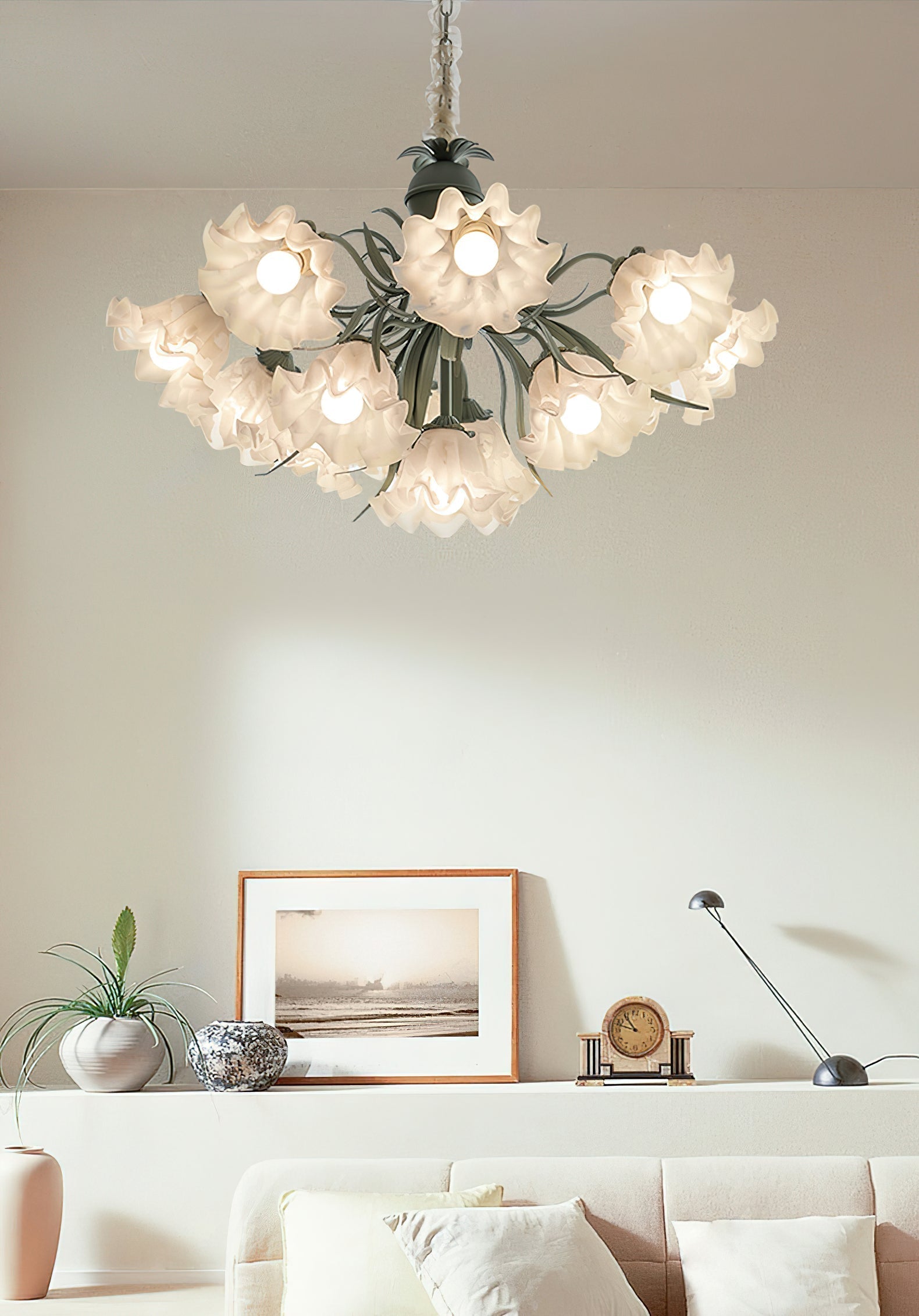Lustra Kronleuchter Blume mit Blütenblättern und Blättern-Letslighting