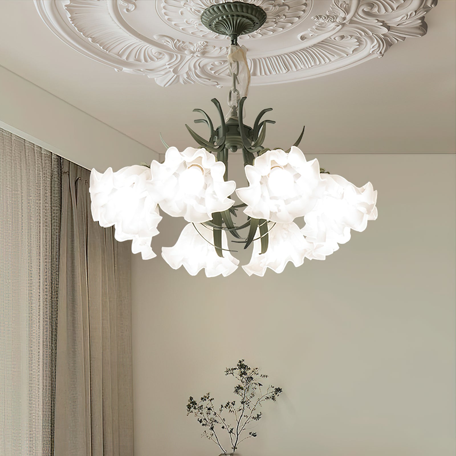 Lustra Kronleuchter Blume mit Blütenblättern und Blättern-Letslighting