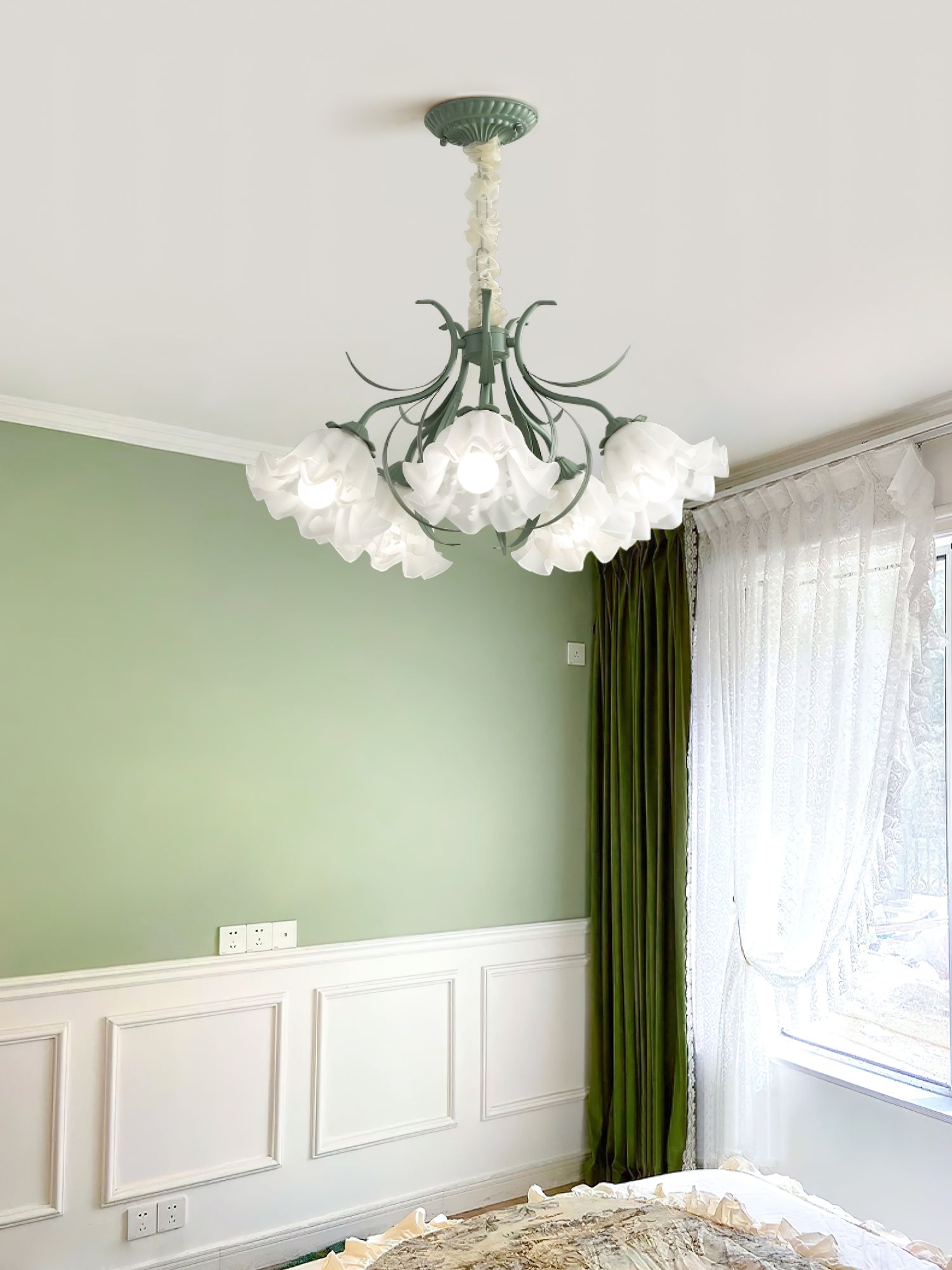Lustra Kronleuchter Blume mit Blütenblättern und Blättern-Letslighting