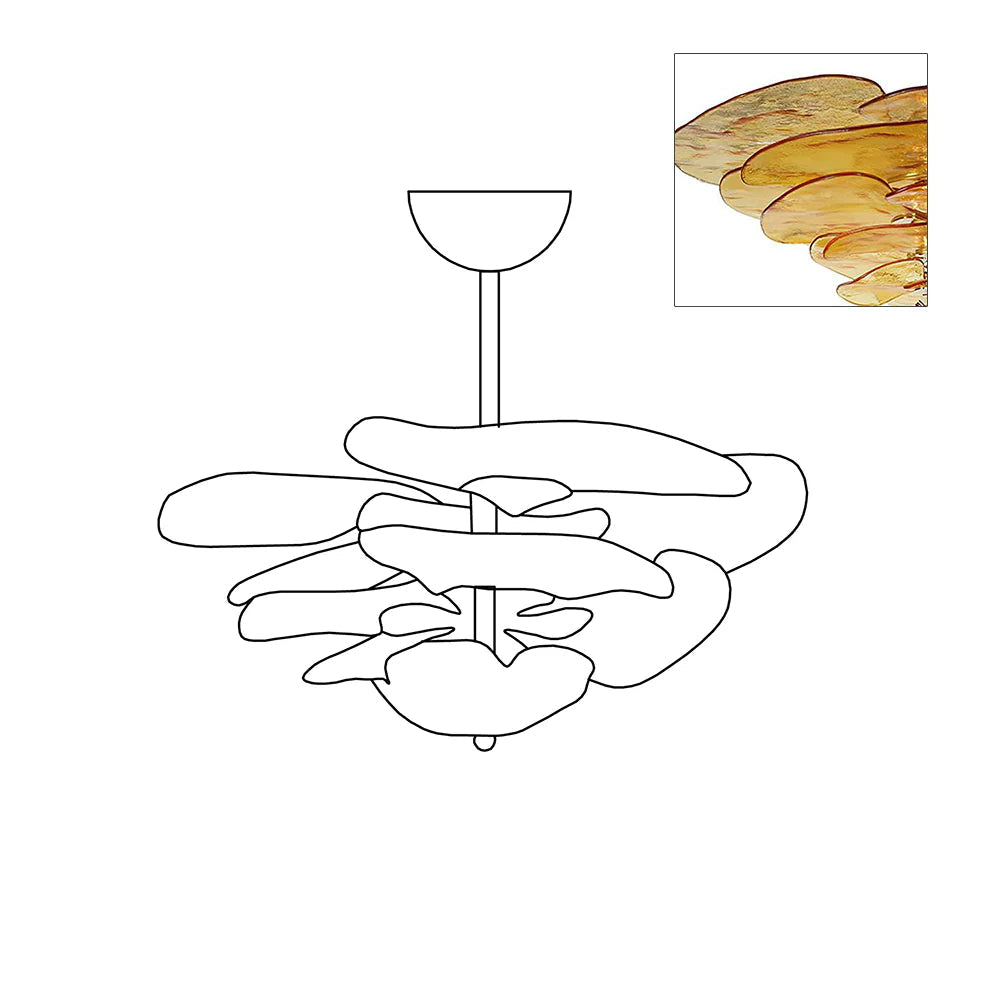 Evvinora Individual Creativity Leaf Layered Glass Metal Chandelier - Letslighting