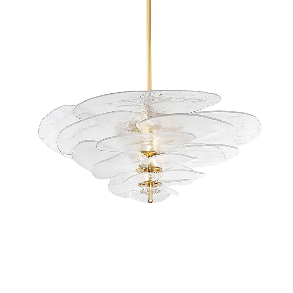 Evvinora Individual Creativity Leaf Layered Glass Metal Chandelier - Letslighting