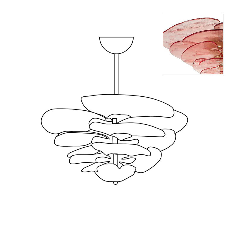 Evvinora Individual Creativity Leaf Layered Glass Metal Chandelier - Letslighting