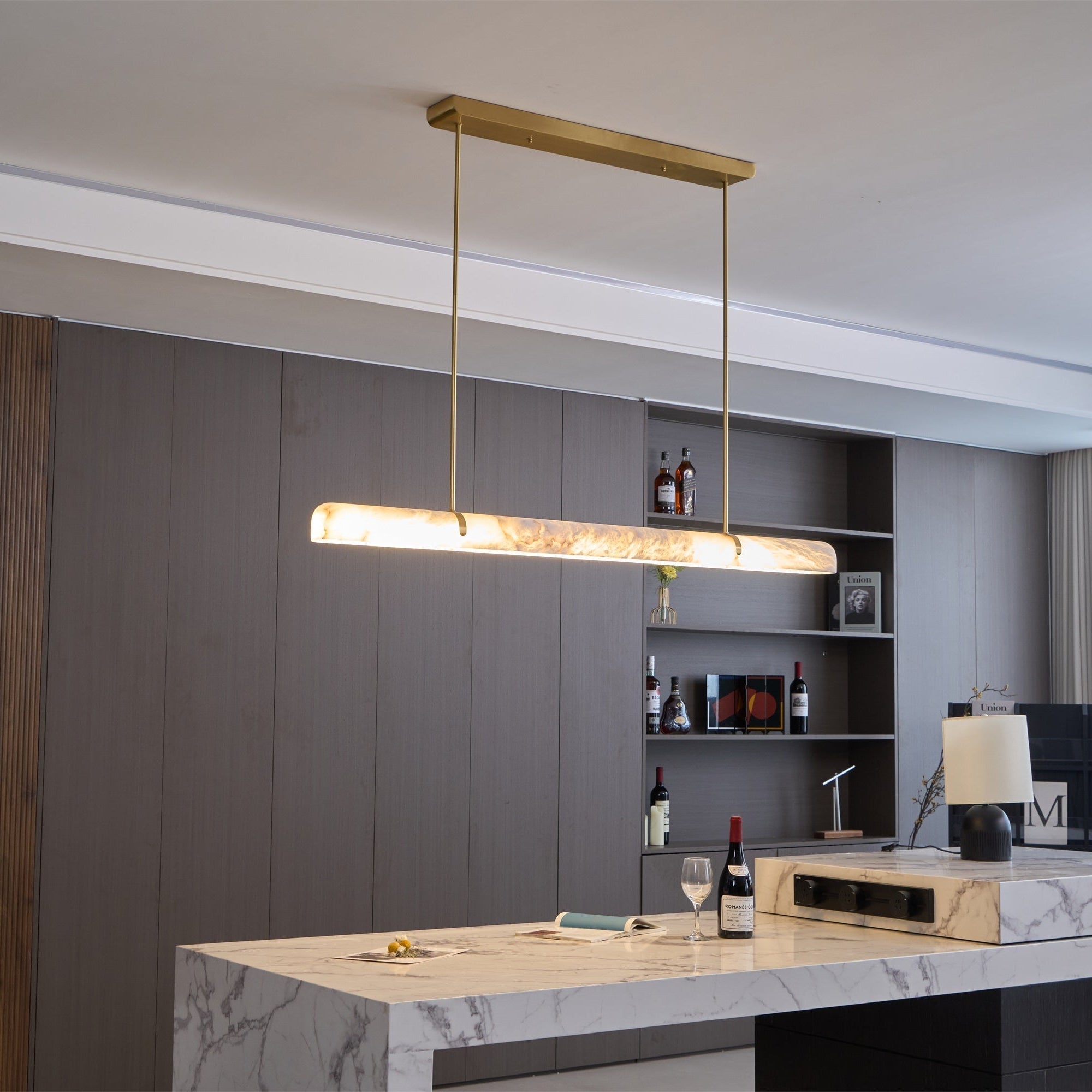 Ilraea Linear Alabaster Pendant Light - Neutralighting
