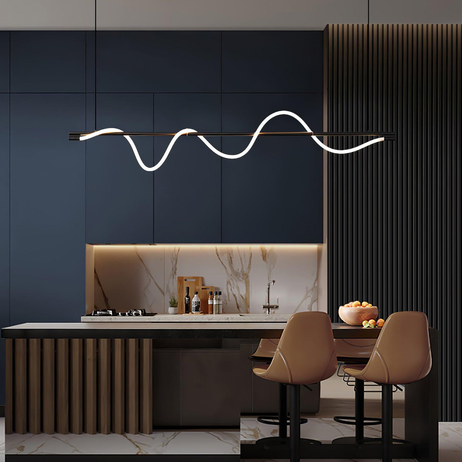 Linear Curve Island Pendant Lamp - Blowlighting