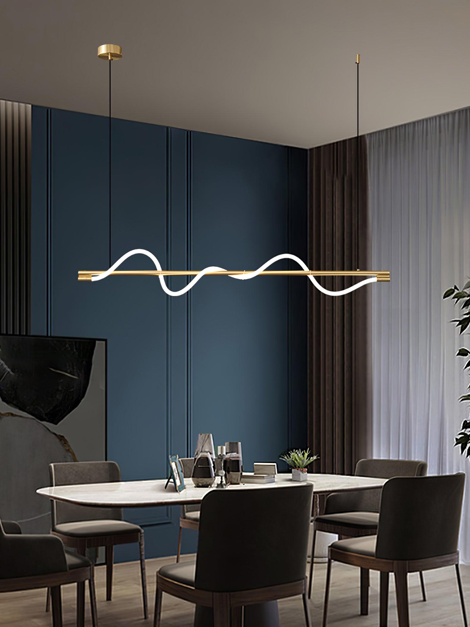 Linear Curve Island Pendant Lamp - Blowlighting