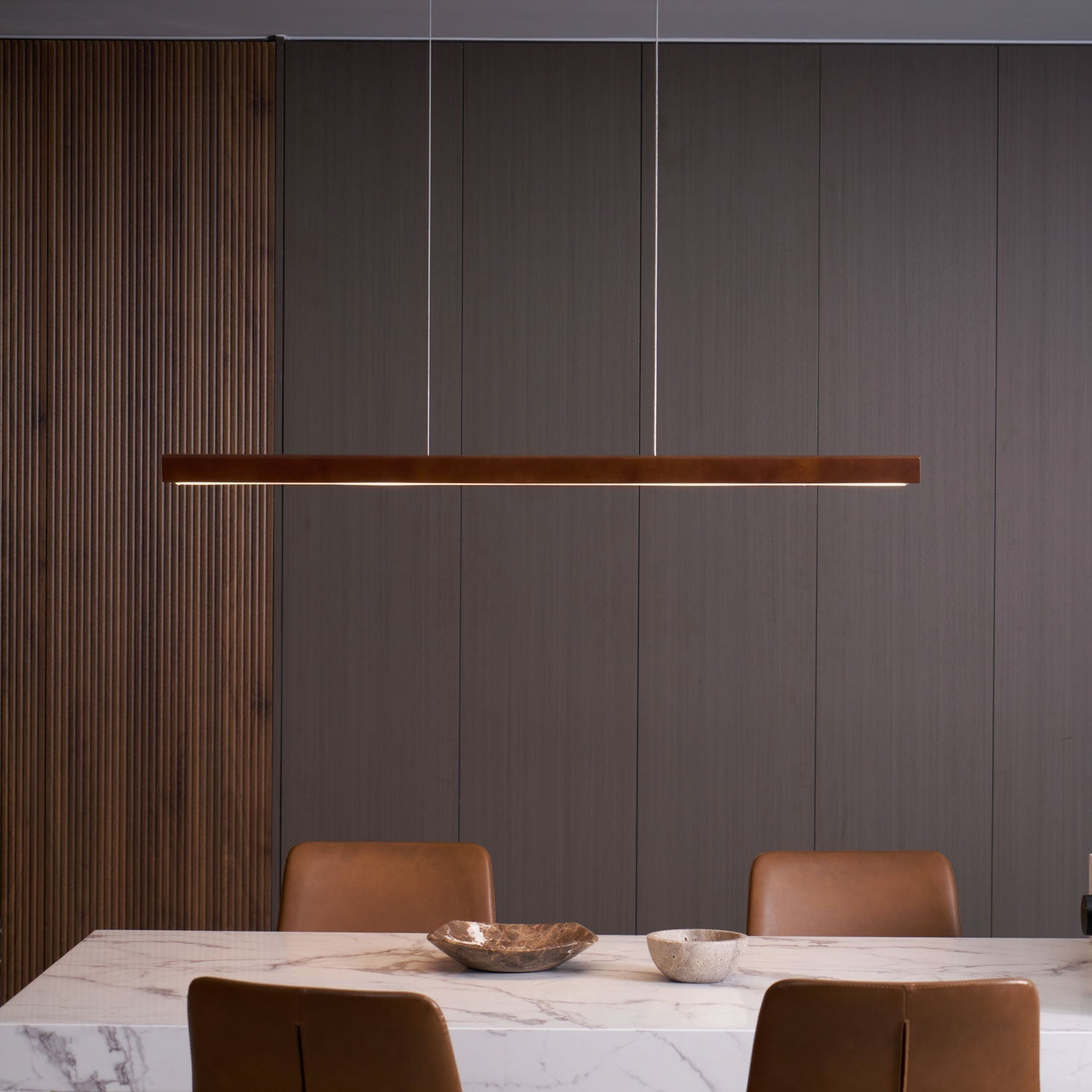 Elowen Linear Minimalistisch Holz Pendelleuchte Leuchte-Letslighting