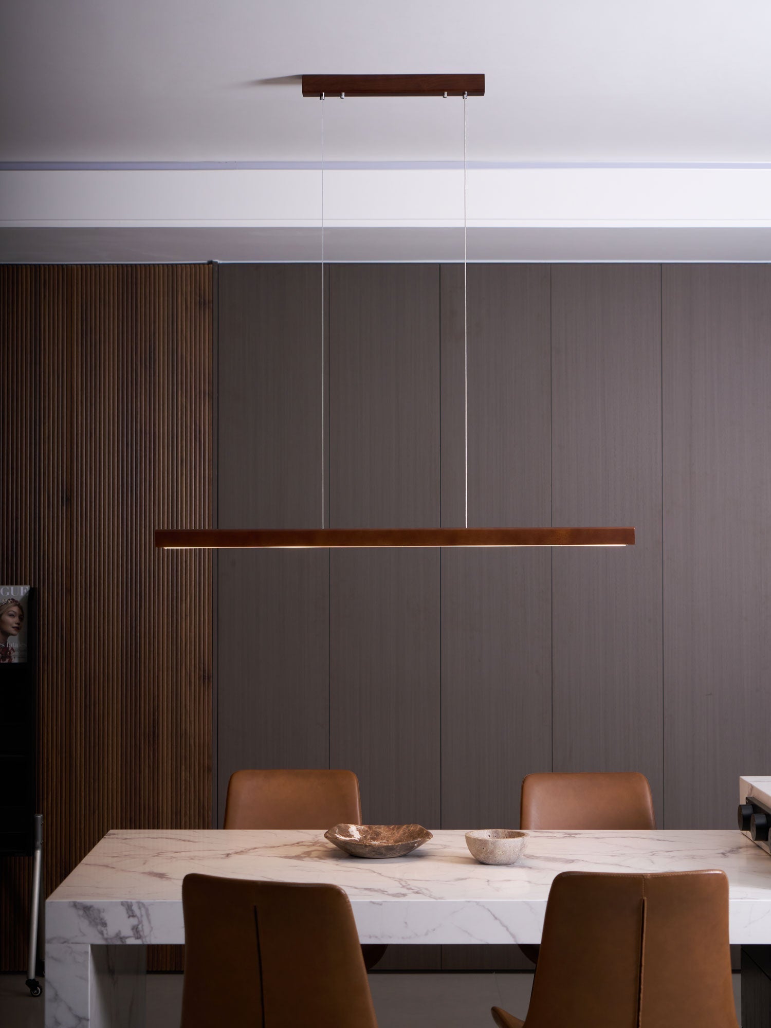 Elowen Linear Minimalistisch Holz Pendelleuchte Leuchte-Letslighting