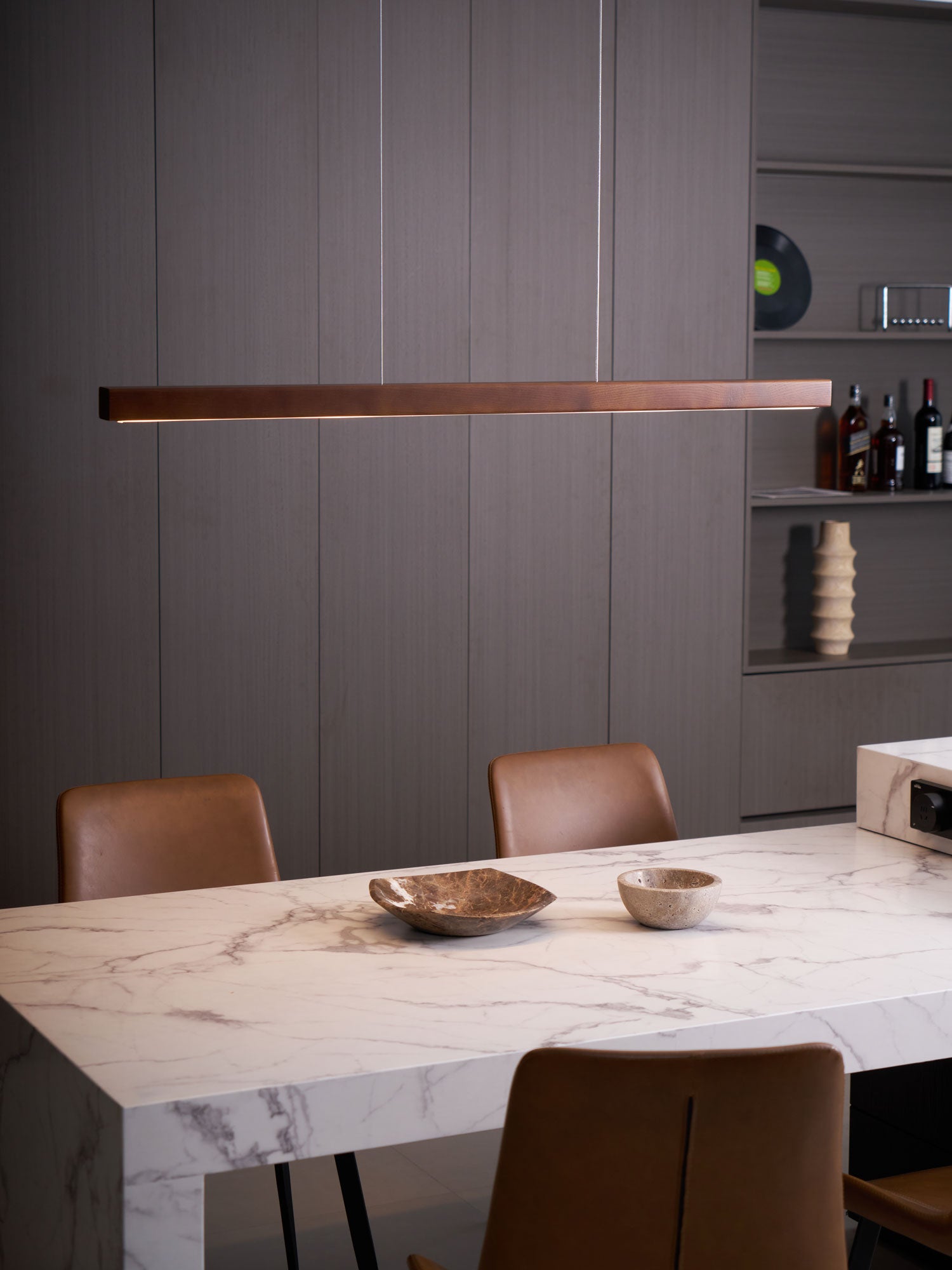 Elowen Linear Minimalistisch Holz Pendelleuchte Leuchte-Letslighting