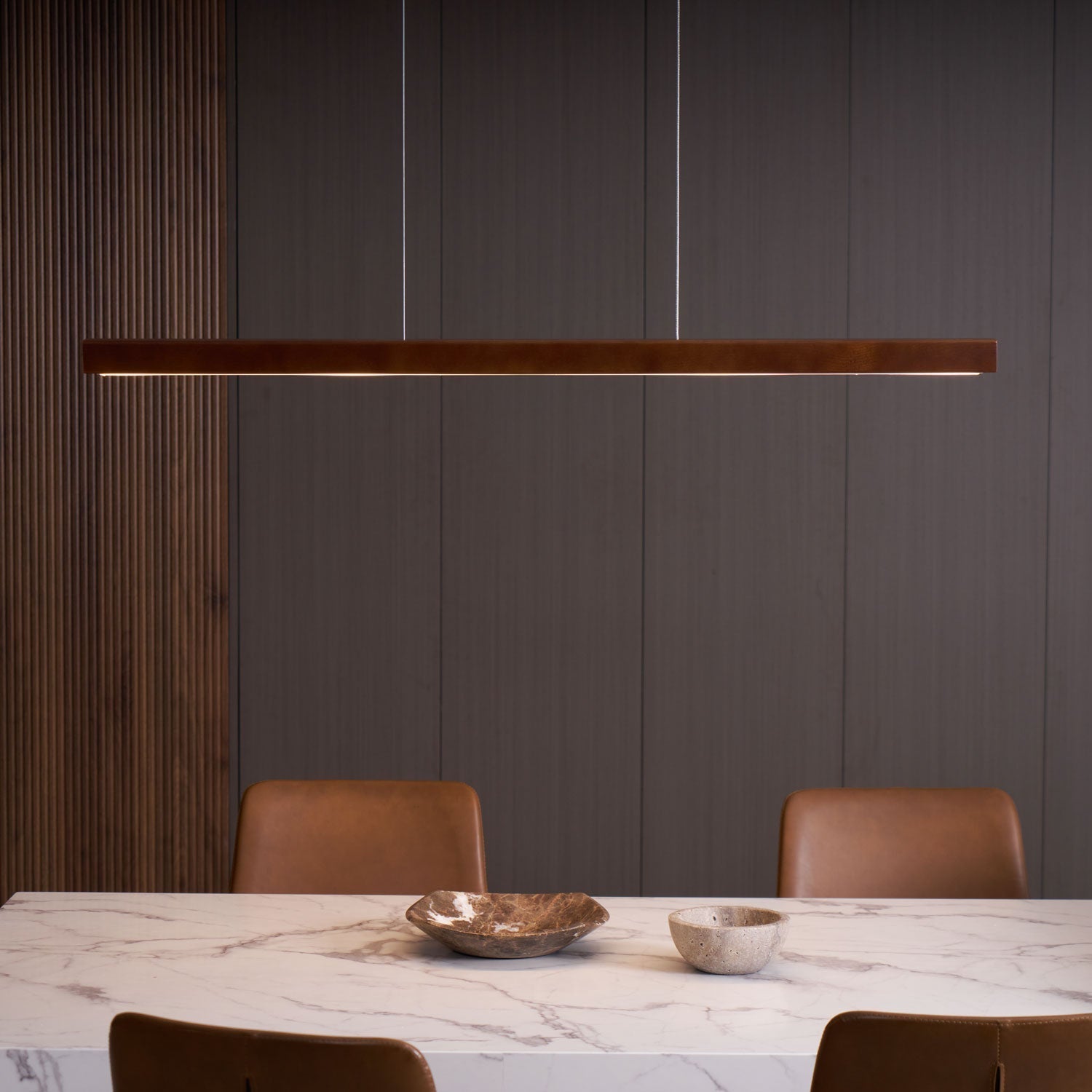 Elowen Linear Minimalistisch Holz Pendelleuchte Leuchte-Letslighting