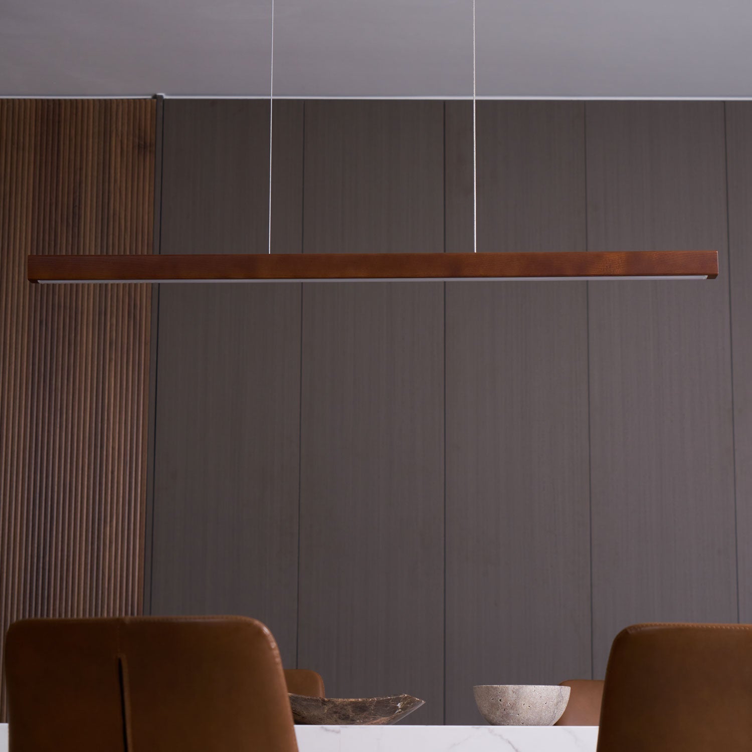 Elowen Linear Minimalistisch Holz Pendelleuchte Leuchte-Letslighting