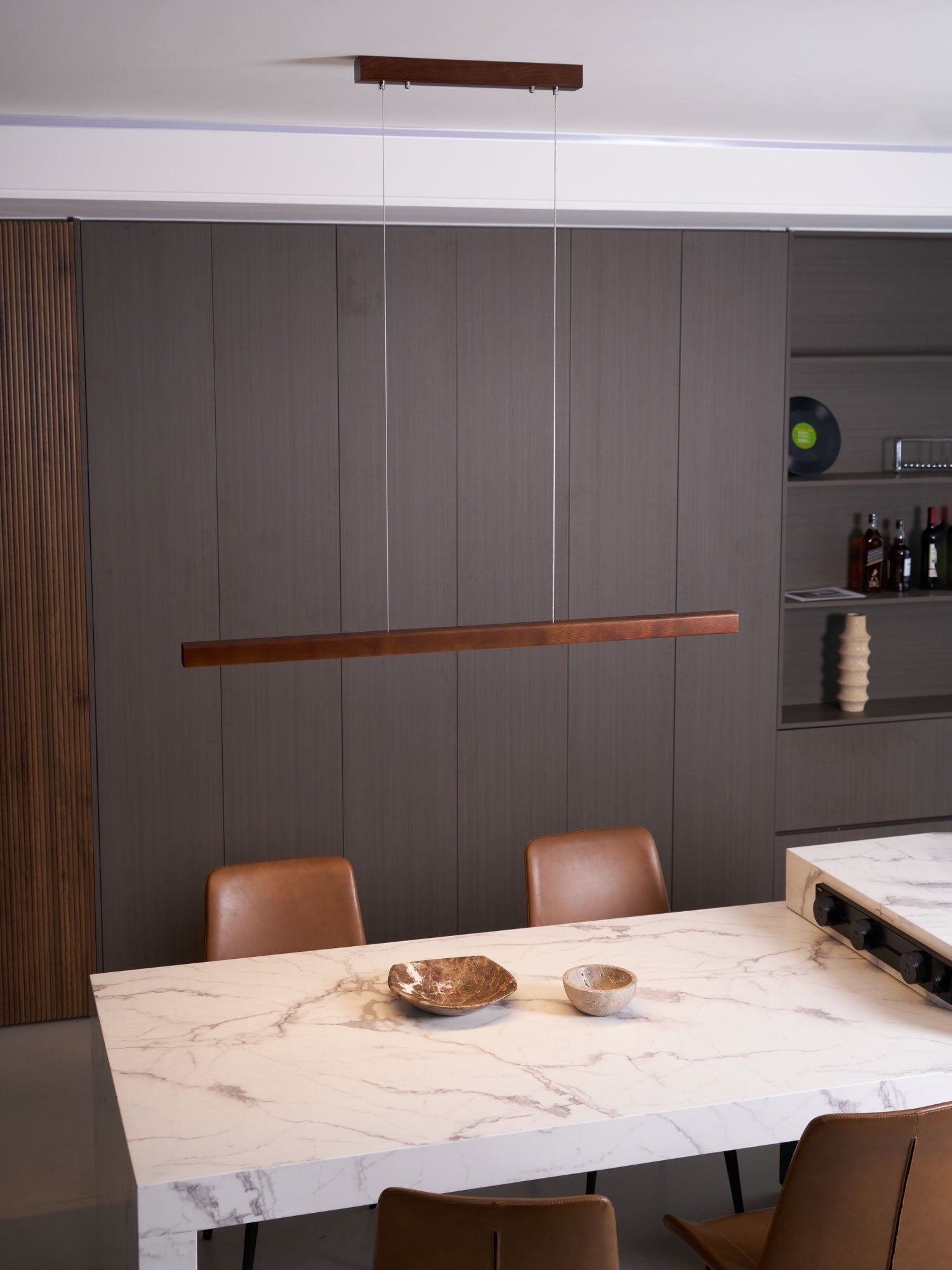 Elowen Linear Minimalistisch Holz Pendelleuchte Leuchte-Letslighting