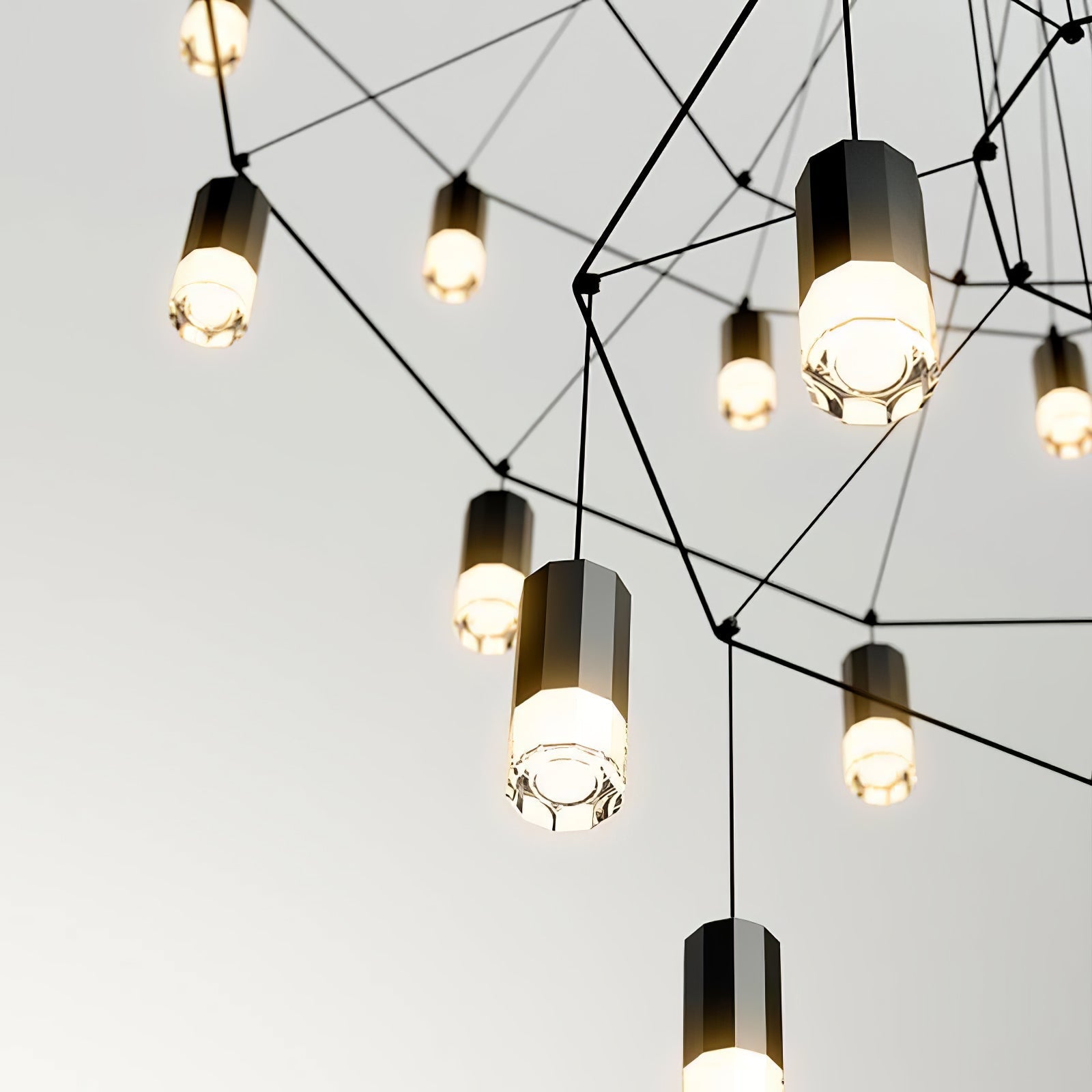 Lustra Schwarzer Drahtlinien-LED-Kronleuchter-Letslighting