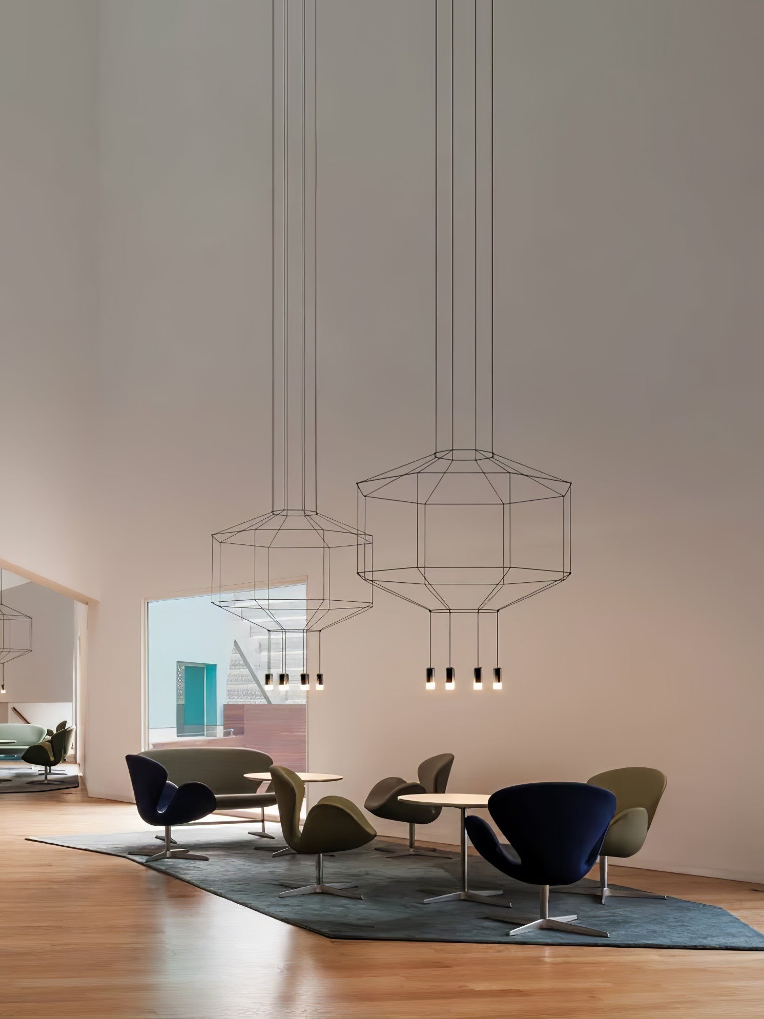Lustra Schwarzer Drahtlinien-LED-Kronleuchter-Letslighting