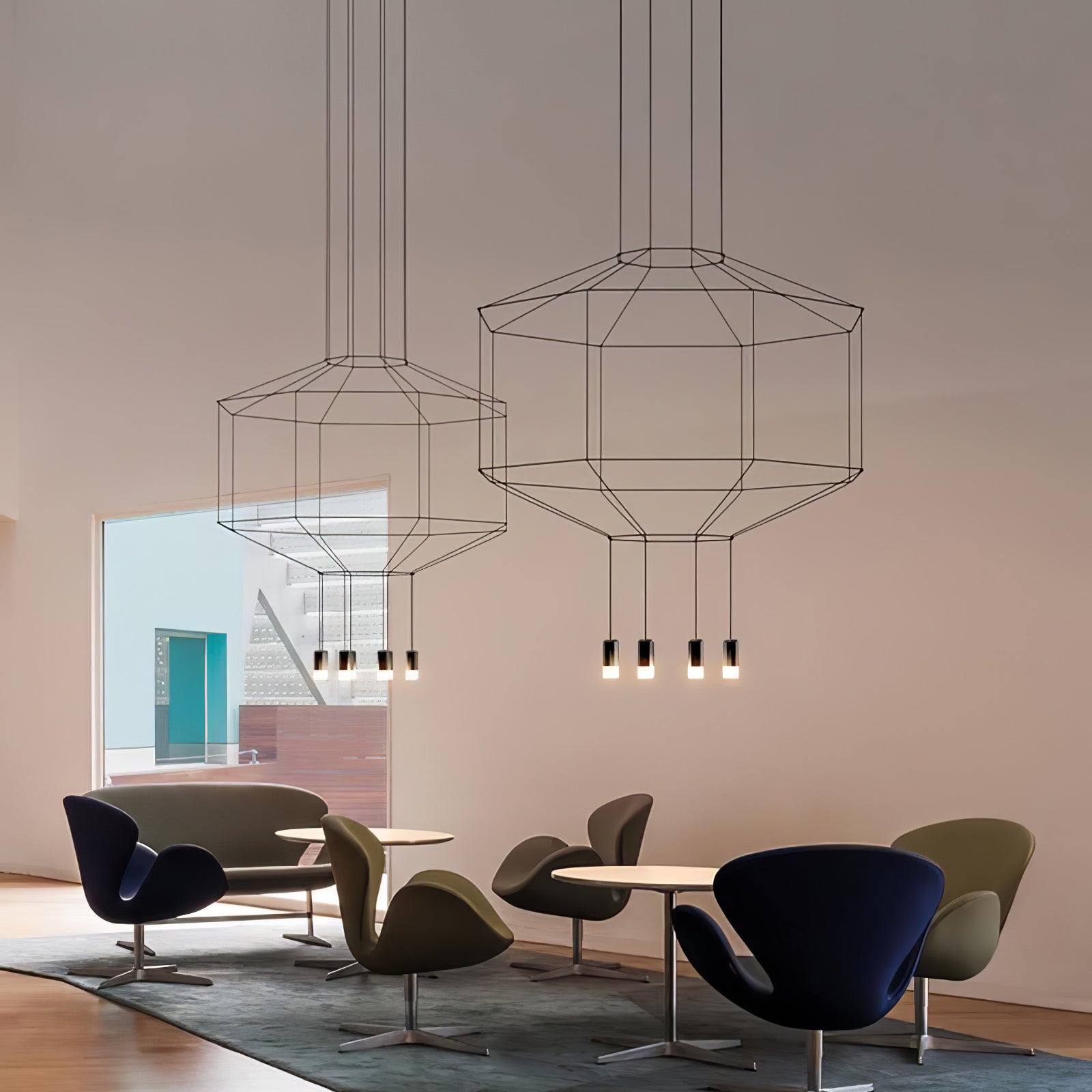 Lustra Schwarzer Drahtlinien-LED-Kronleuchter-Letslighting
