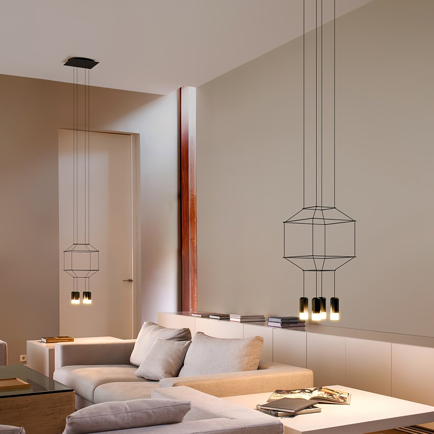 Lustra Schwarzer Drahtlinien-LED-Kronleuchter-Letslighting