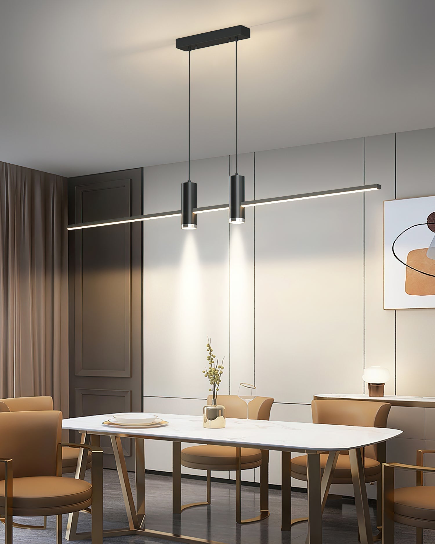 Lustra Pendelleuchte Gold Minimalistisch für Esszimmer-Letslighting
