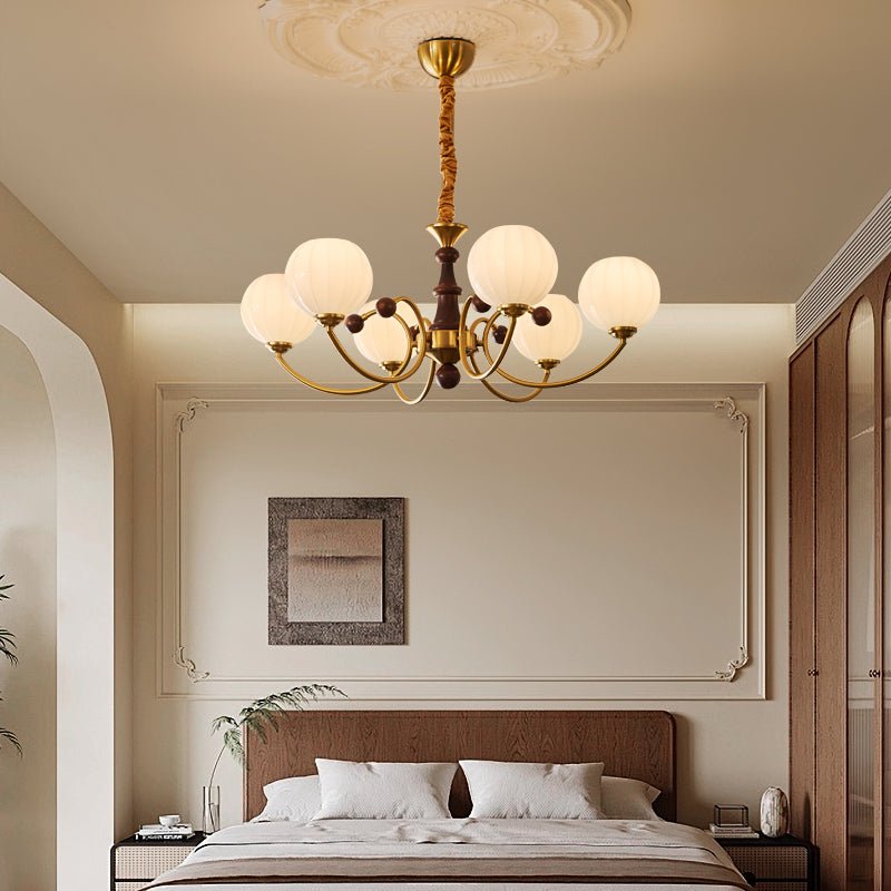 Omirara Traditioneller Eleganter Kronleuchter aus Vintage-Holz-Letslighting