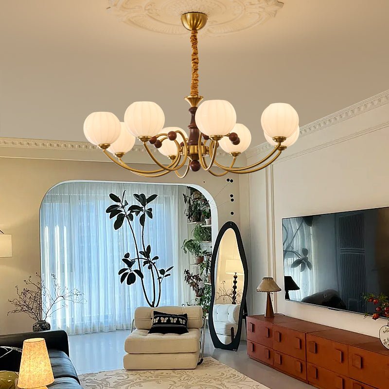 Omirara Traditioneller Eleganter Kronleuchter aus Vintage-Holz-Letslighting