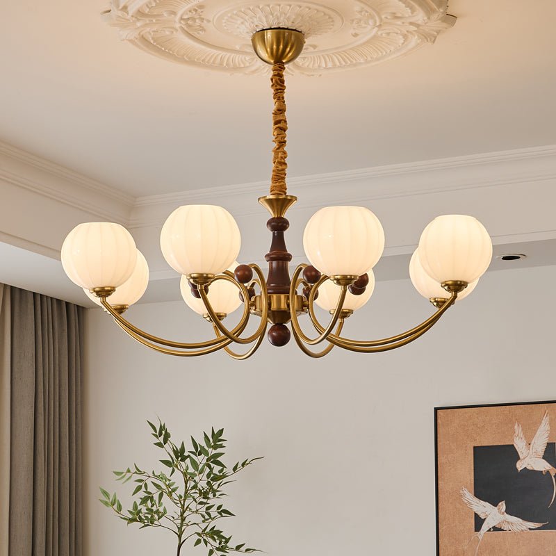 Omirara Traditioneller Eleganter Kronleuchter aus Vintage-Holz-Letslighting