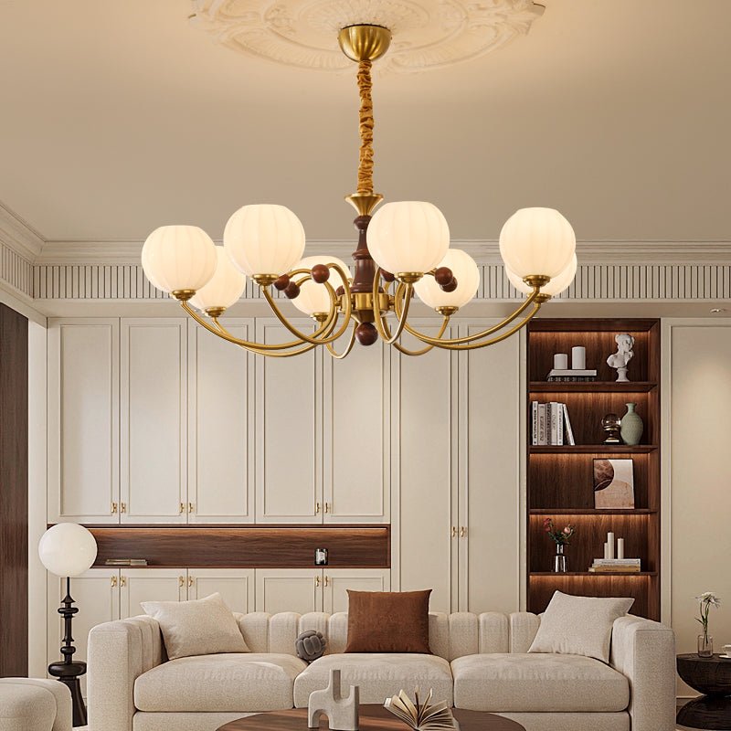 Omirara Traditioneller Eleganter Kronleuchter aus Vintage-Holz-Letslighting