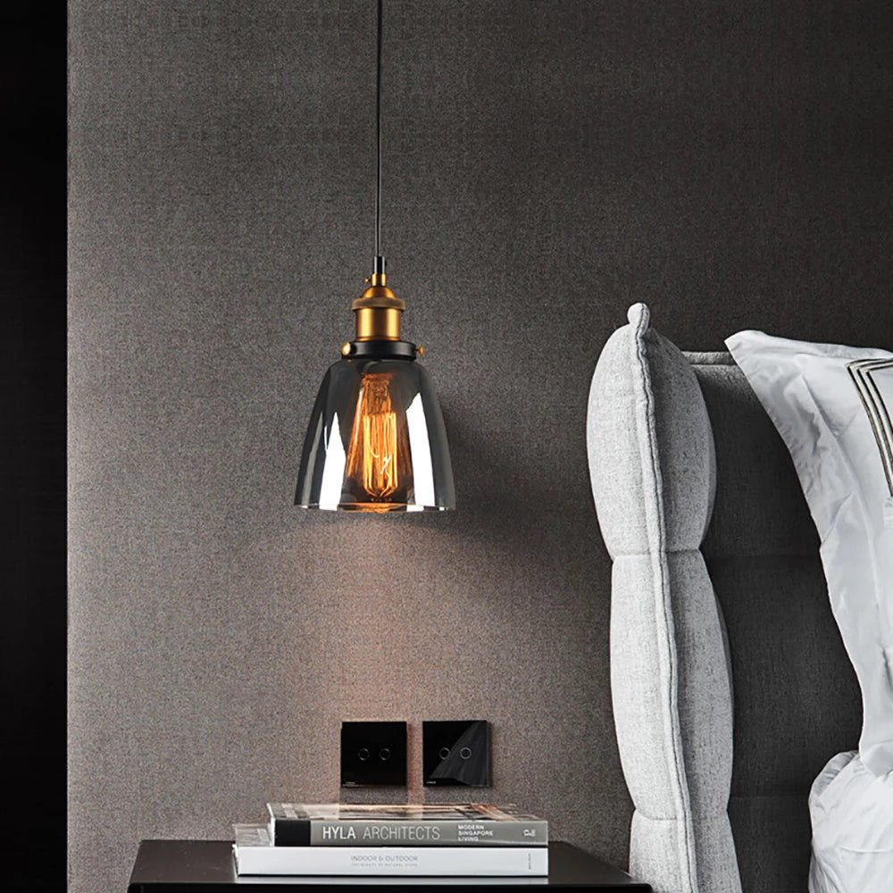 Levy Vintage Industrie LED Pendelleuchte Esstisch/Küche Glas Metall