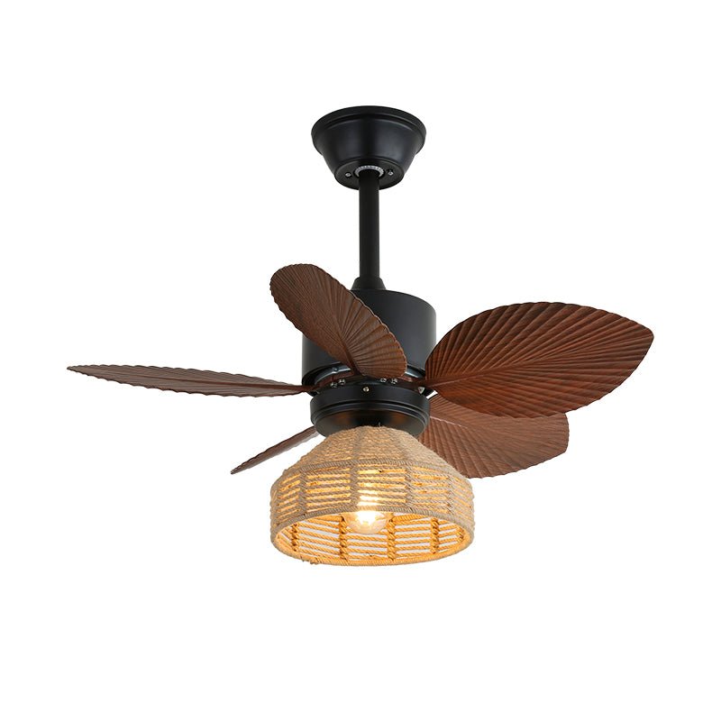Daxon Industrie-Deckenventilator mit Beleuchtung in Walnussholz-Optik