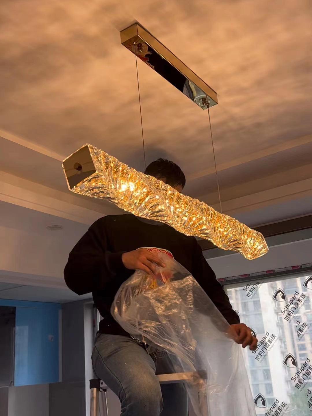 Stream Lang Kristall Pendelleuchte-Letslighting