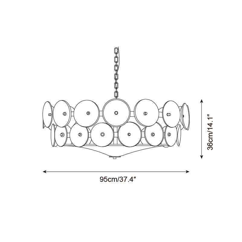Ventilo Amber Glass Chandelier - Letslighting