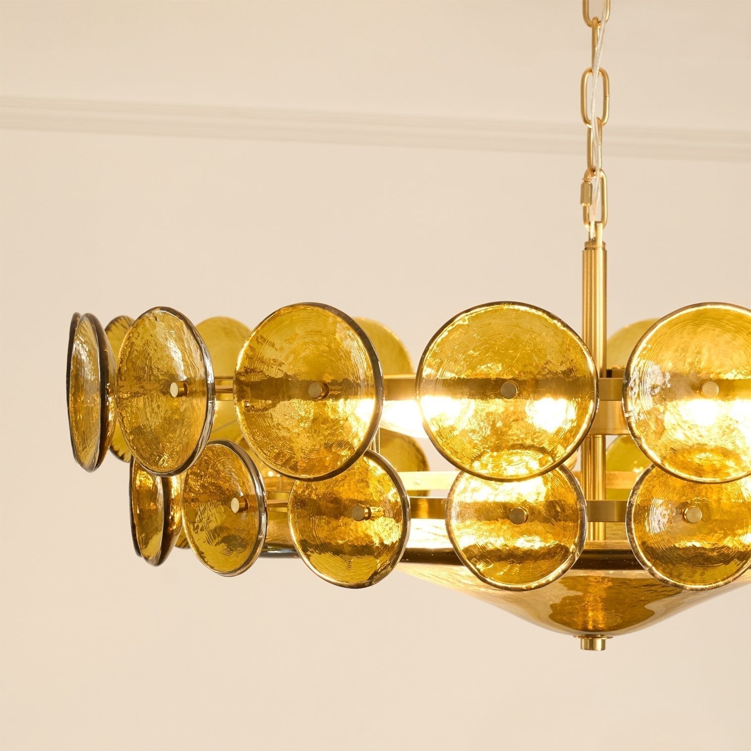 Aurora Chandelier Murano Glass Disc Vintage - Blowlighting