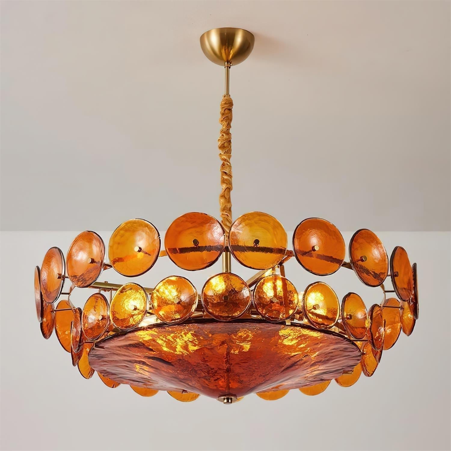 Ventilo Amber Glass Chandelier - Letslighting