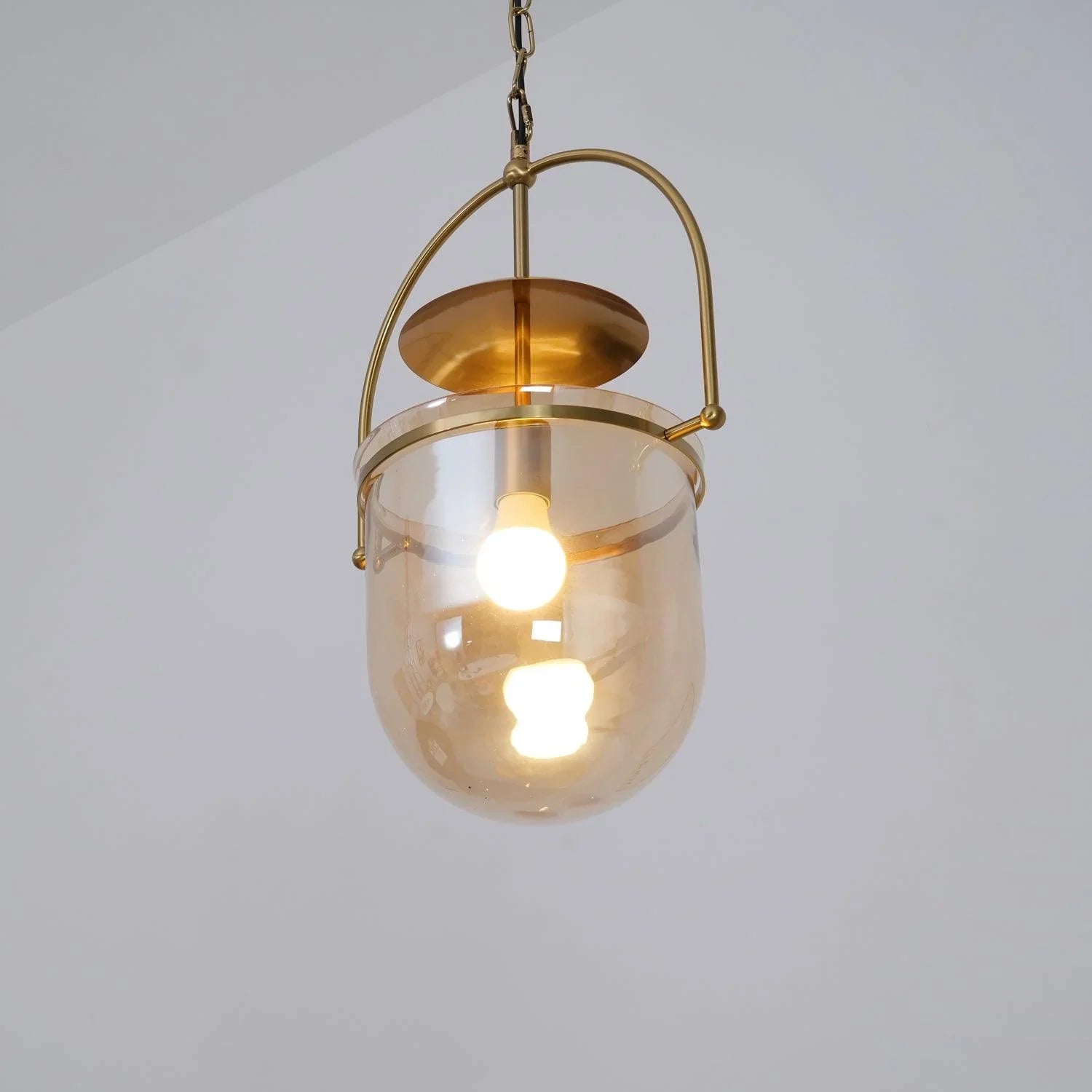 June Unusual Glass Amber Clear Pendant Light-Letslighting