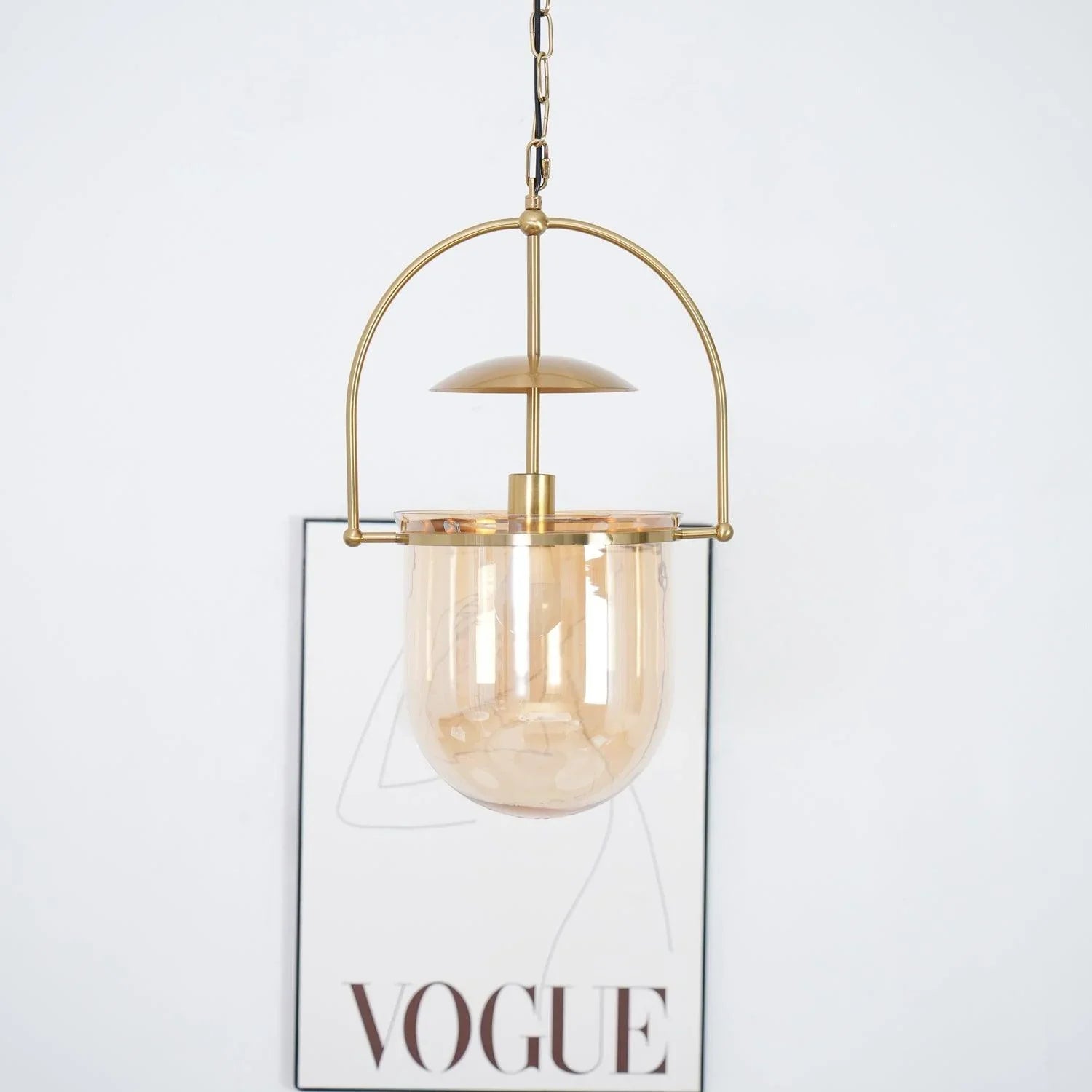 June Unusual Glass Amber Clear Pendant Light-Letslighting