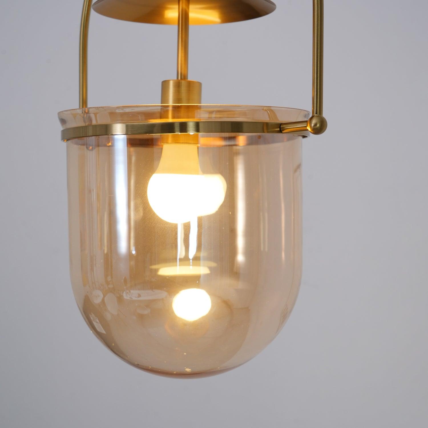 June Unusual Glass Amber Clear Pendant Light-Letslighting