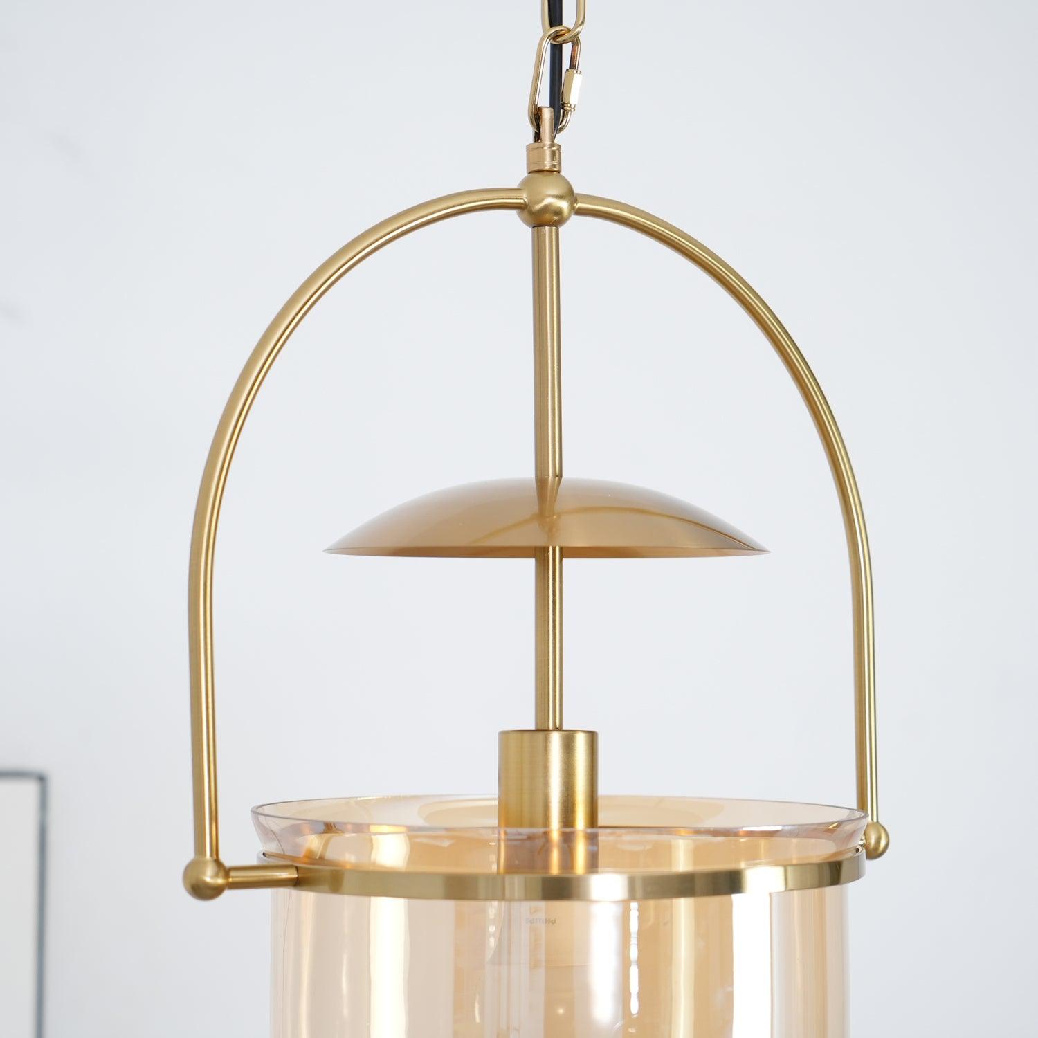 June Unusual Glass Amber Clear Pendant Light-Letslighting