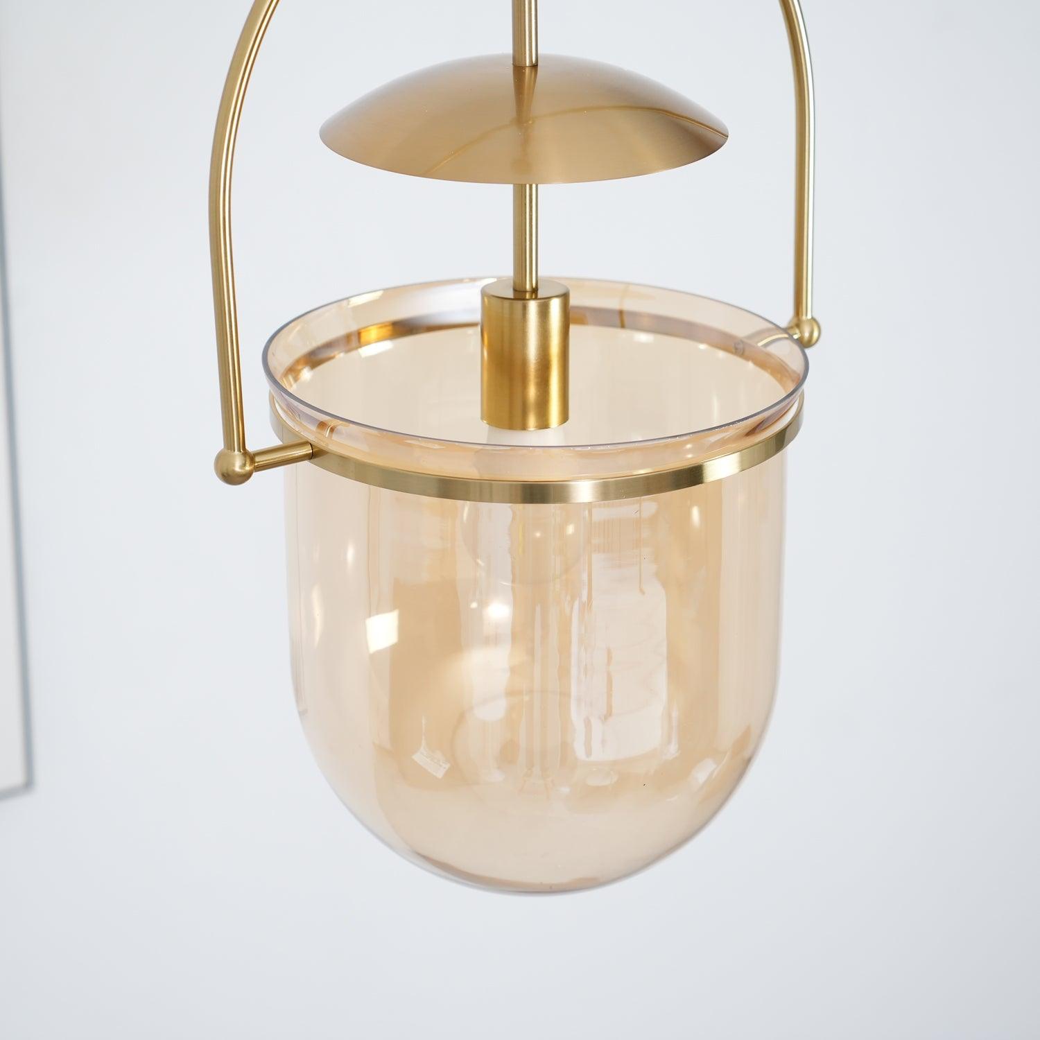June Unusual Glass Amber Clear Pendant Light-Letslighting