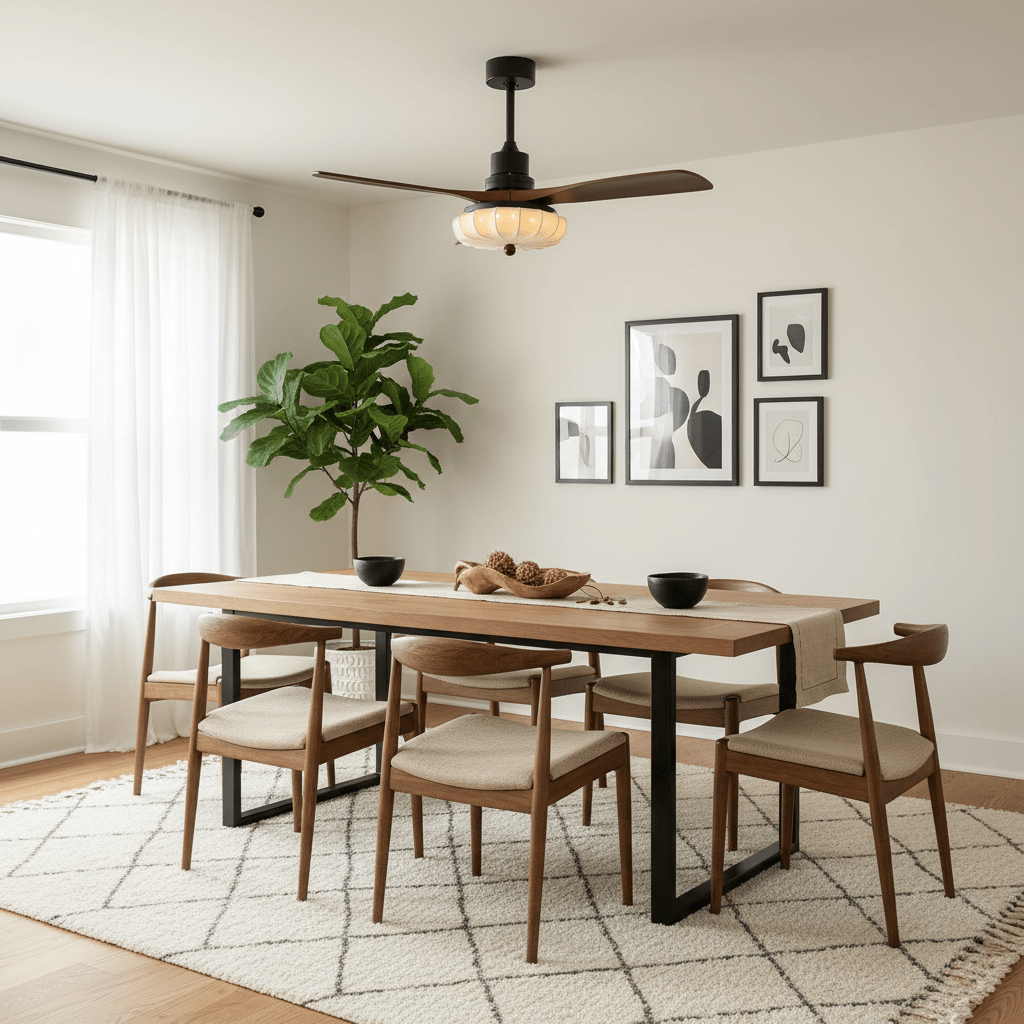 Seitenansicht der Jasper Bloom Deckenventilatorleuchte