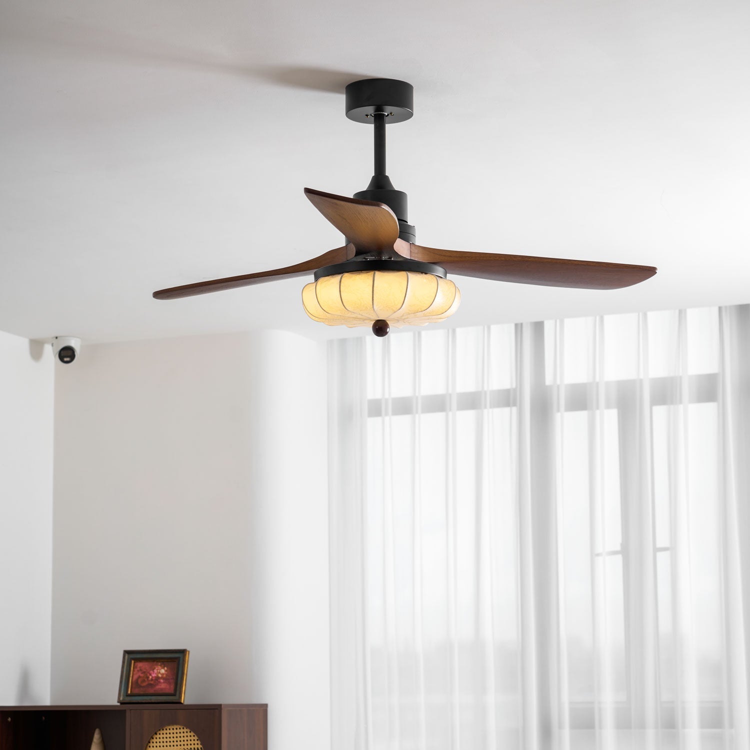 Jasper Bloom Deckenventilatorleuchte mit verlängerter Pendelstange