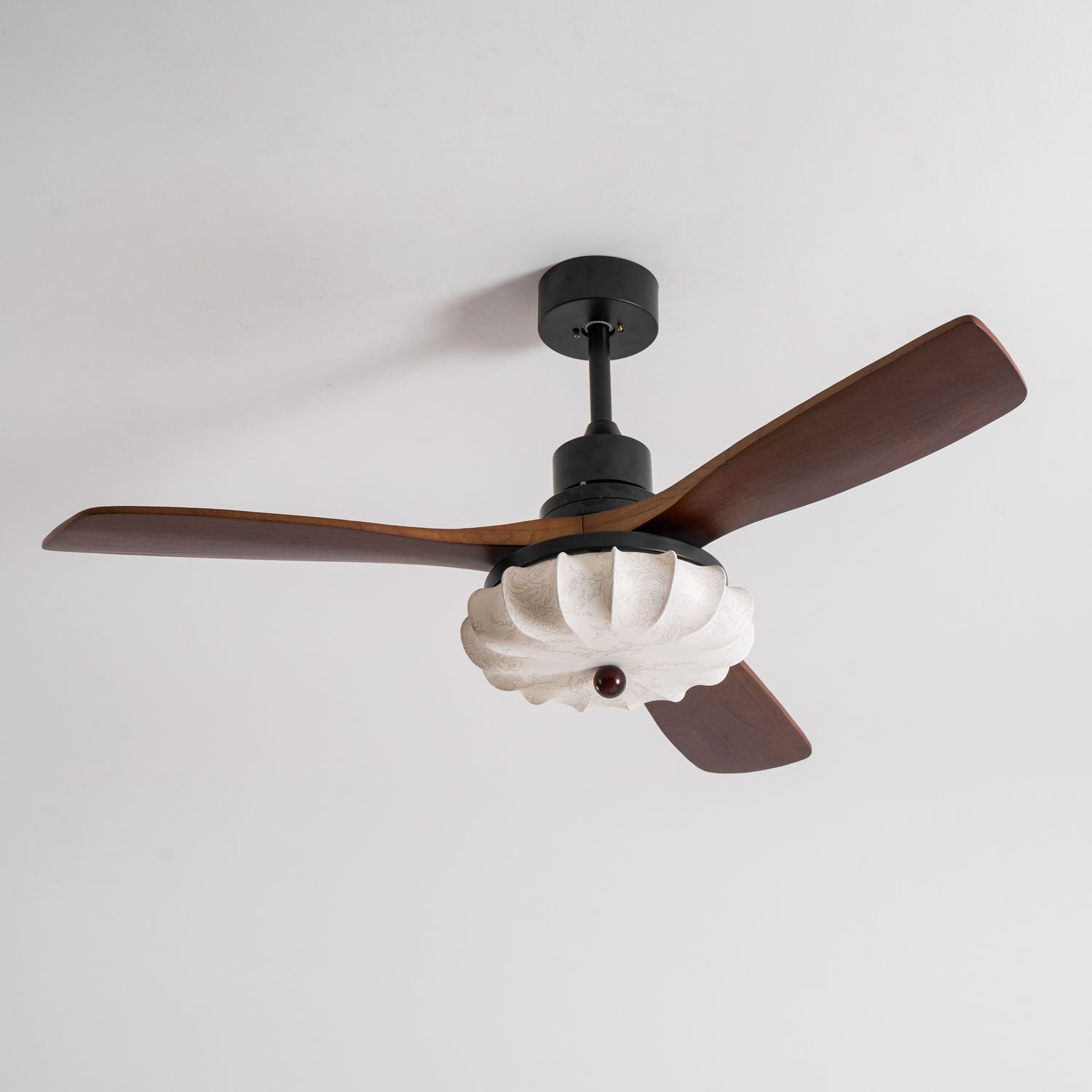 Jasper Bloom Deckenventilatorleuchte, Details des Stoffschirms