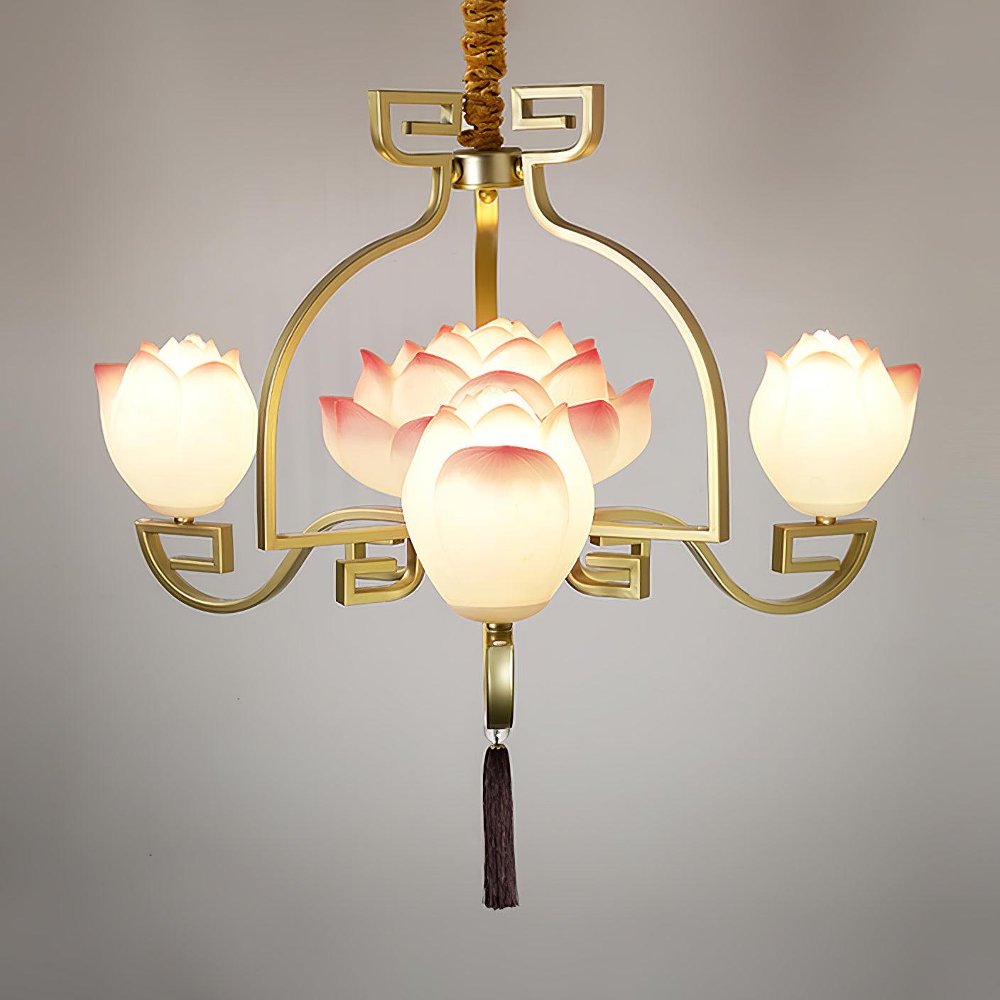 Lotus Eleganter Orientalischer Harz Kronleuchter-Letslighting
