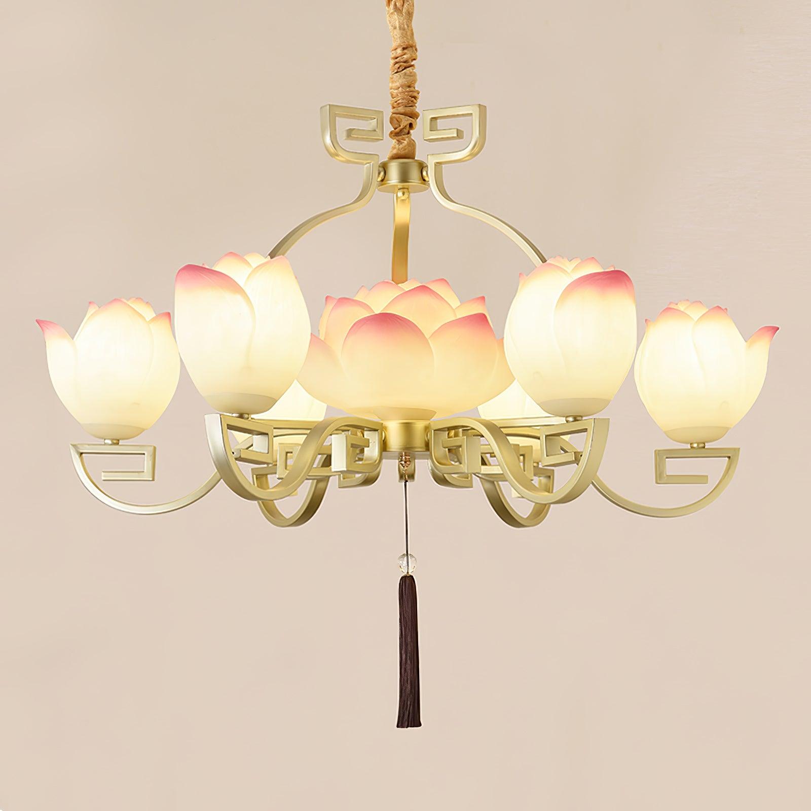 Lotus Eleganter Orientalischer Harz Kronleuchter-Letslighting