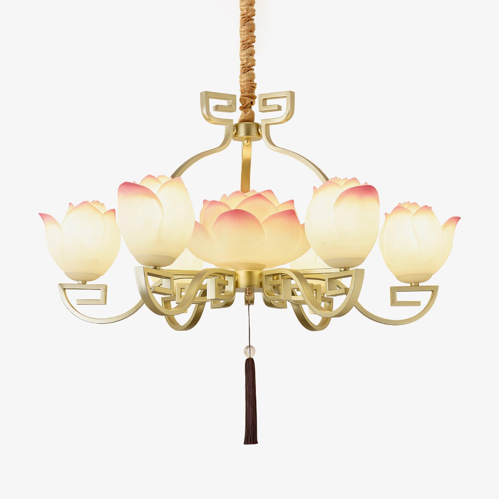 Lotus Eleganter Orientalischer Harz Kronleuchter-Letslighting
