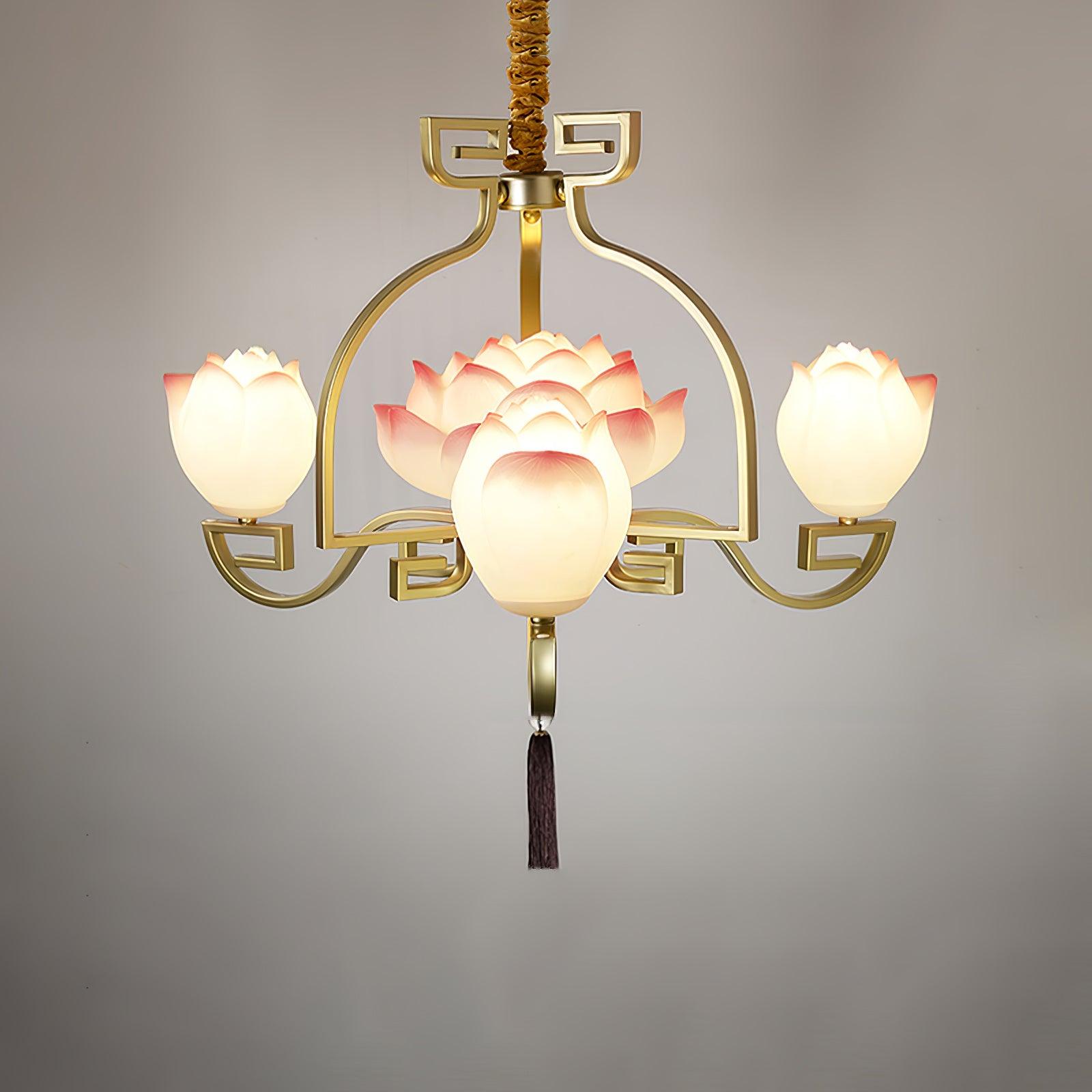 Lotus Eleganter Orientalischer Harz Kronleuchter-Letslighting