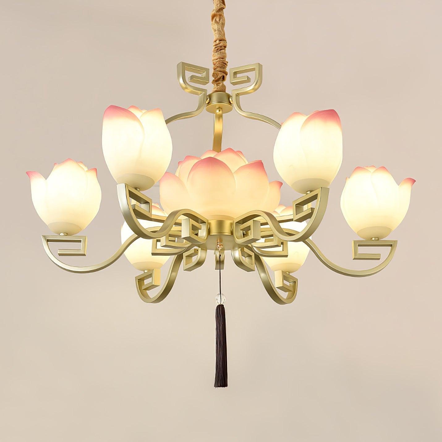 Lotus Eleganter Orientalischer Harz Kronleuchter-Letslighting