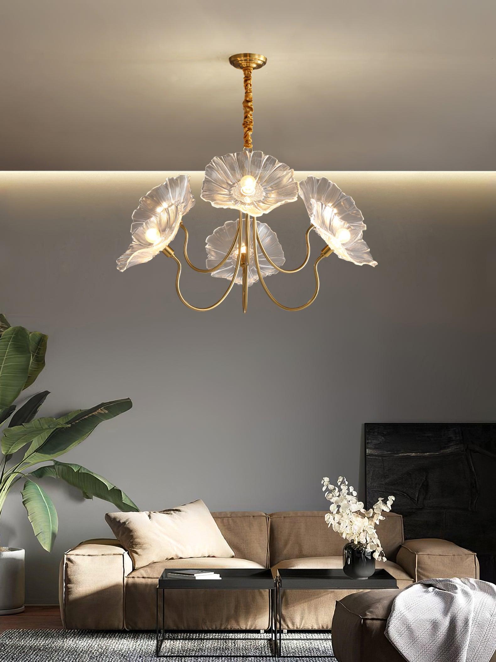 Lustra Kronleuchter Lotusblattglas-Letslighting