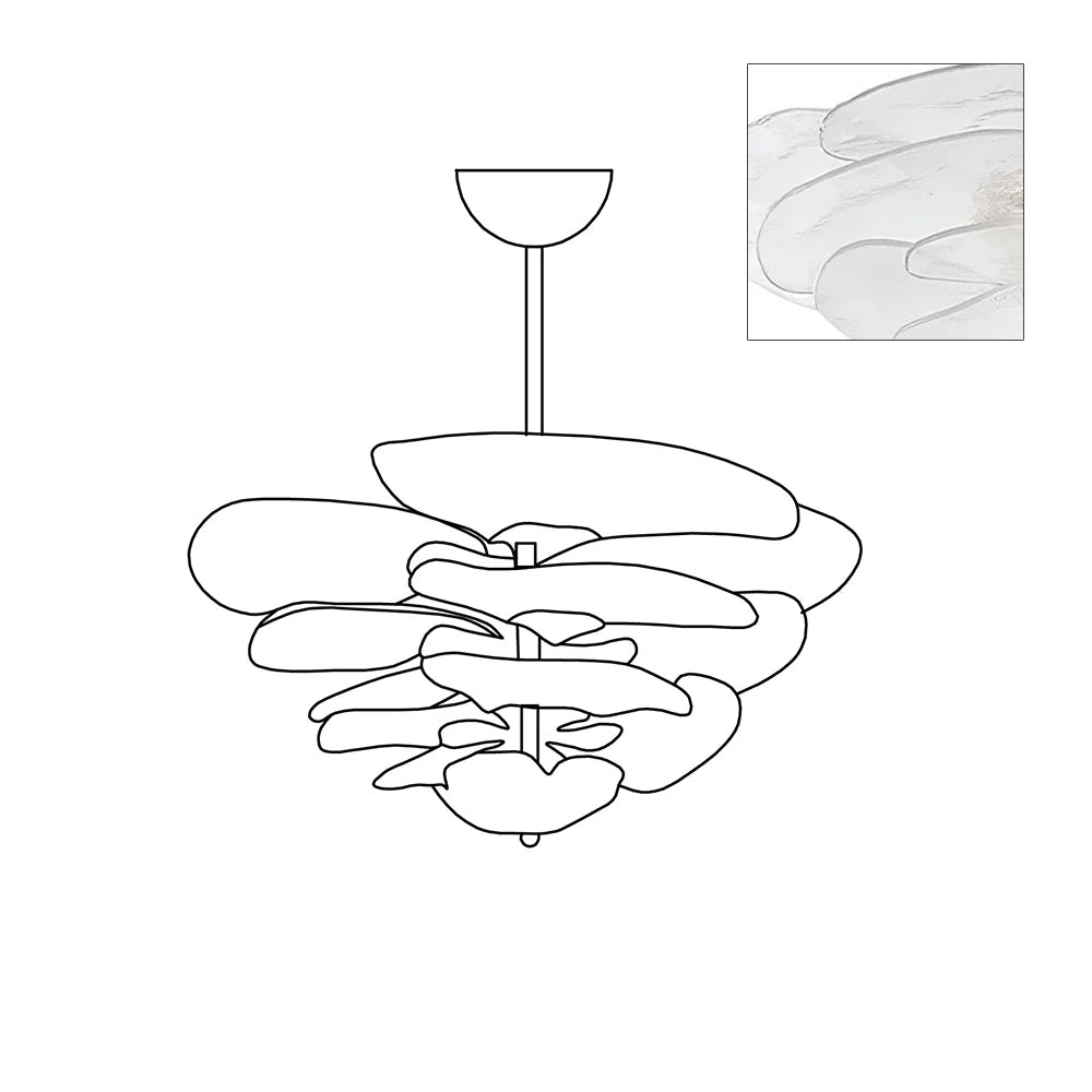 Evvinora Individual Creativity Leaf Layered Glass Metal Chandelier - Letslighting