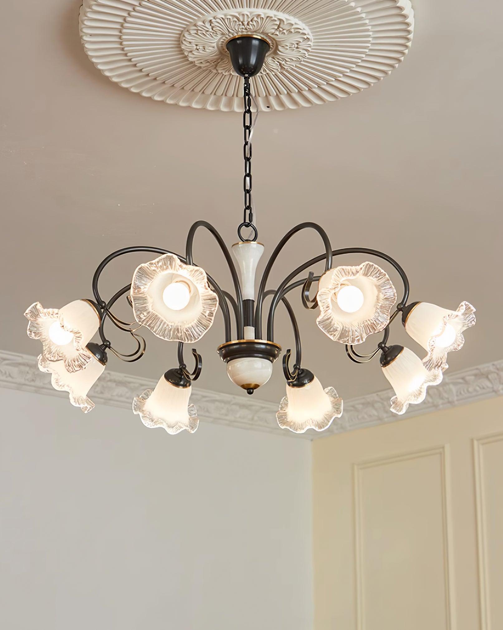 Umiron Gotischer Kronleuchter aus Eisen und Glas-Letslighting